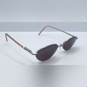Eyewares Classy Brown Oval Half Rim Sunglasses Frames Only